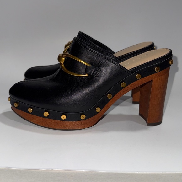 Veronica Beard Giles Leather Clogs platform horse bit size 6.5 NWOB - Picture 4 of 9